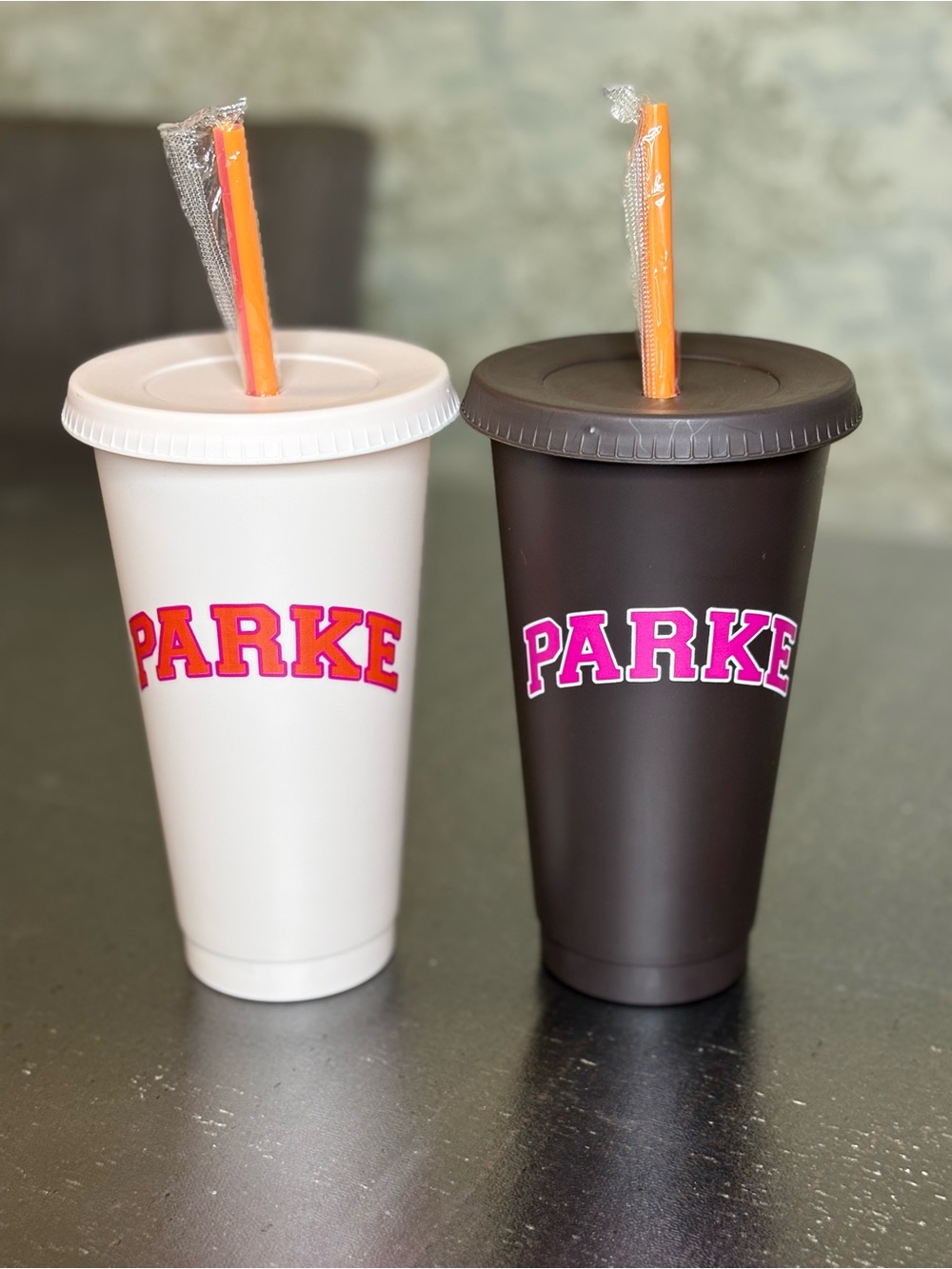 PARKE x Dunkin Donuts Tumbler Cup Set Brown White Logo Collab Limited Edition